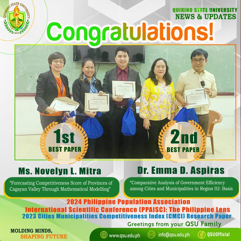 WINNING QSU RESEARCH PAPERS, HIGHLIGHT AT AN INTERNATIONAL SCIENTIFIC CONFERENCE